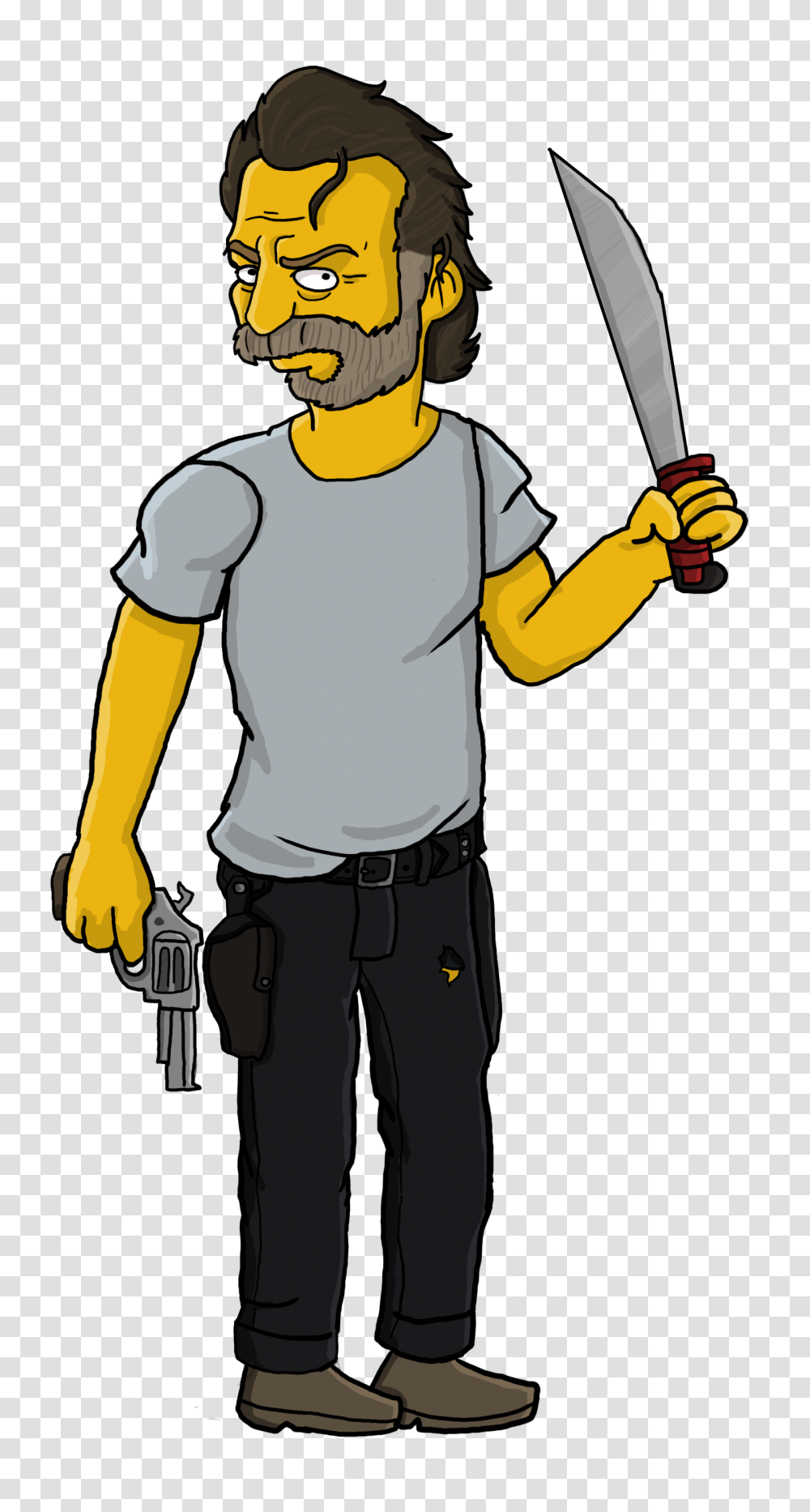 Rick Grimes Simpson, Person, Human, Tool, Machine Transparent Png