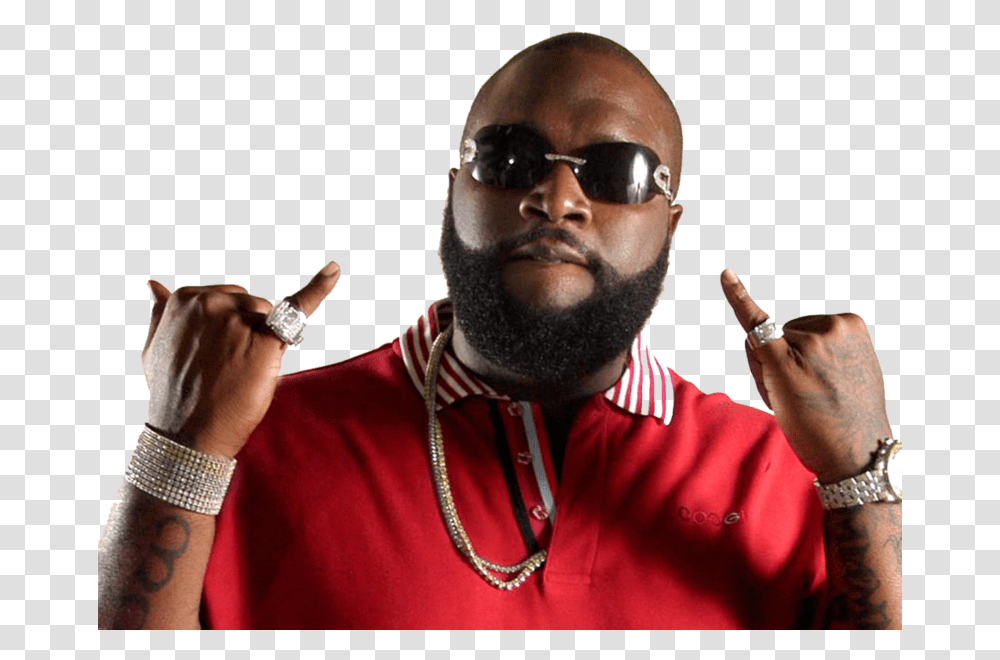 Rick Ross Kimbo Slice, Person, Sunglasses, Accessories, Finger Transparent Png
