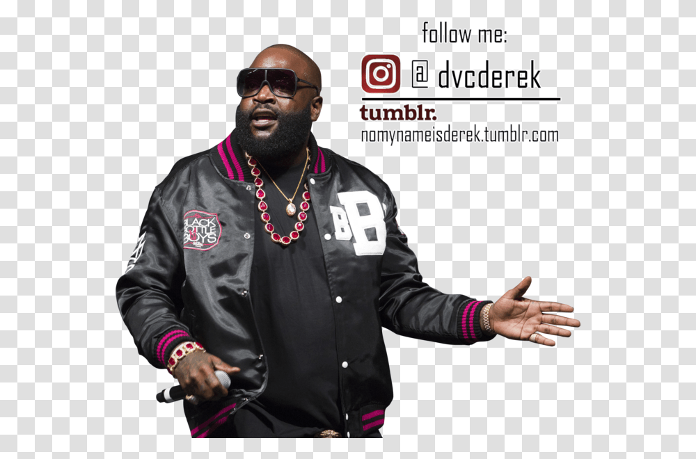 Rick Ross Leather Jacket, Sunglasses, Accessories, Person Transparent Png