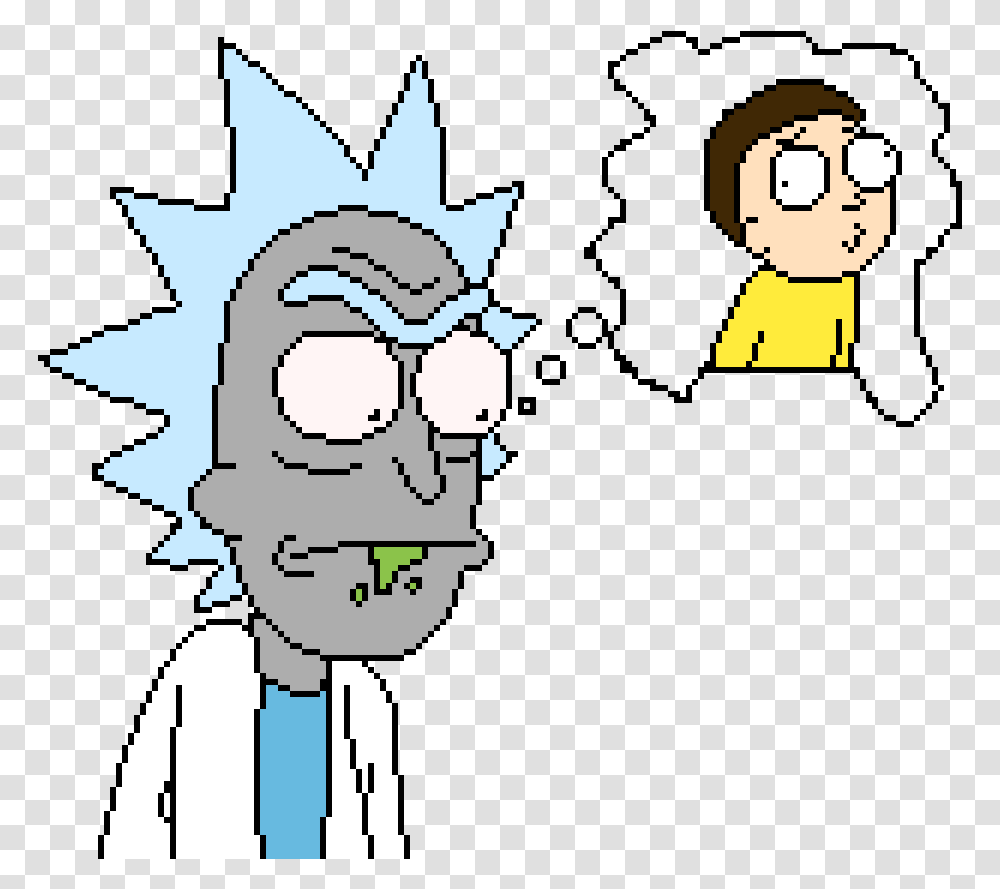Rick Thinking Of Morty Cartoon, Label, Outdoors Transparent Png