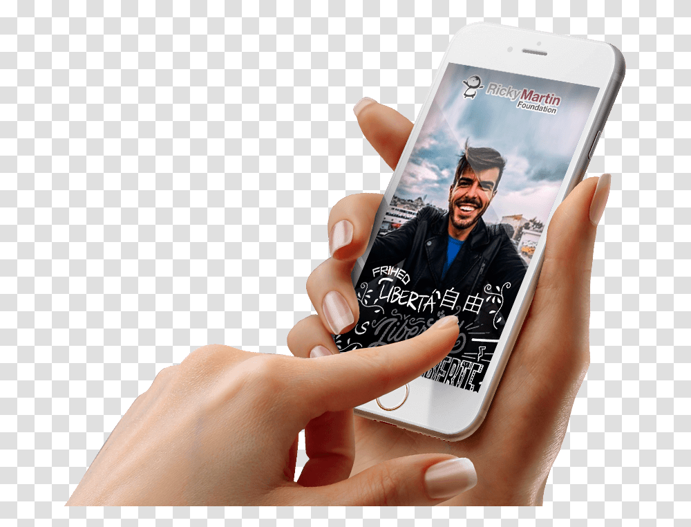 Ricky Martin Hand Mockup Free Psd, Mobile Phone, Electronics, Cell Phone, Person Transparent Png