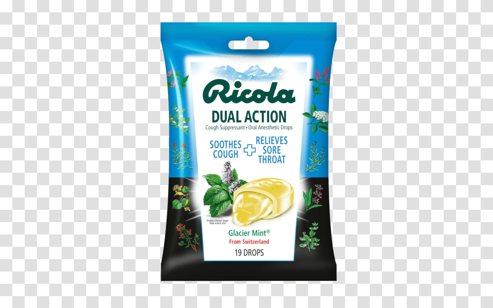 Ricola Dual Action Cough Drops, Plant, Food, Beverage, Bottle Transparent Png