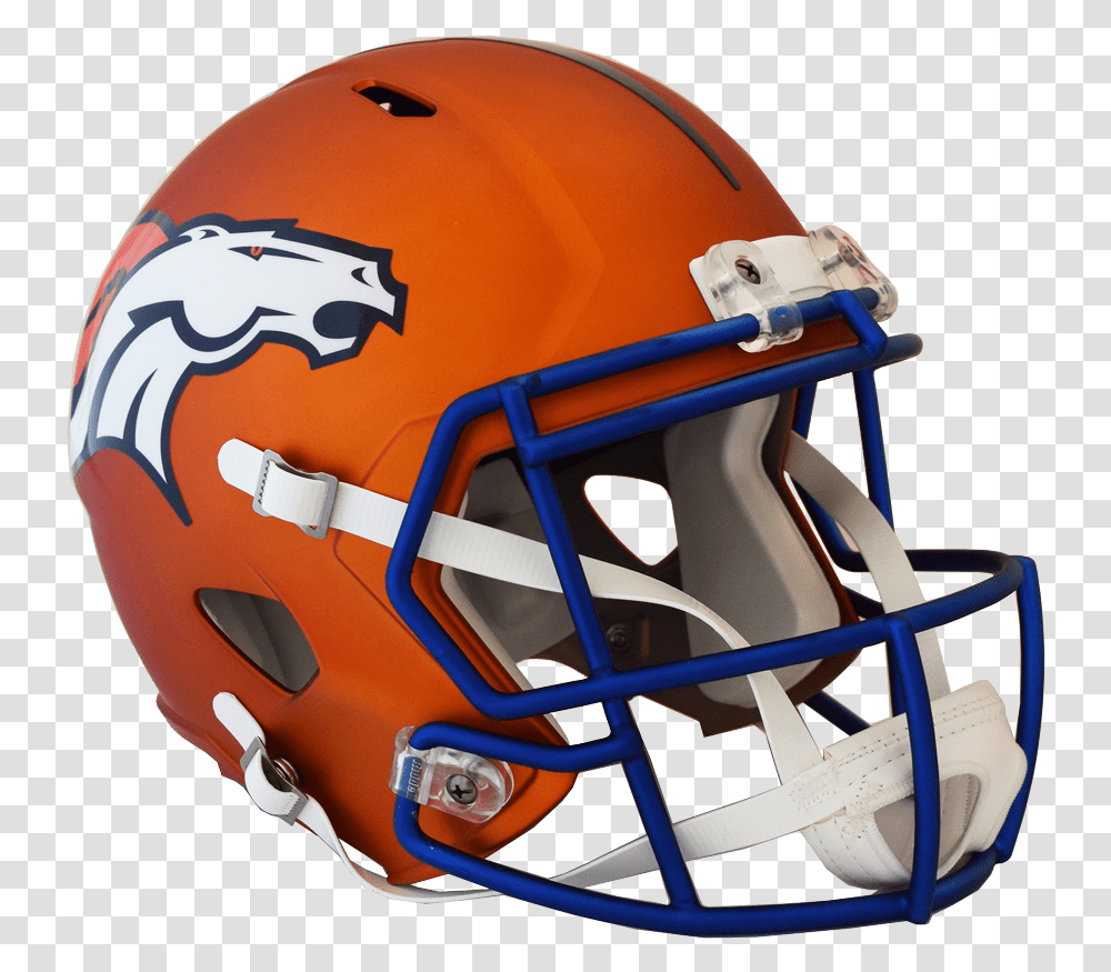 Riddell Deluxe Replica Helmet Blaze Broncos Blaze Helmet, Apparel, Football Helmet, American Football Transparent Png