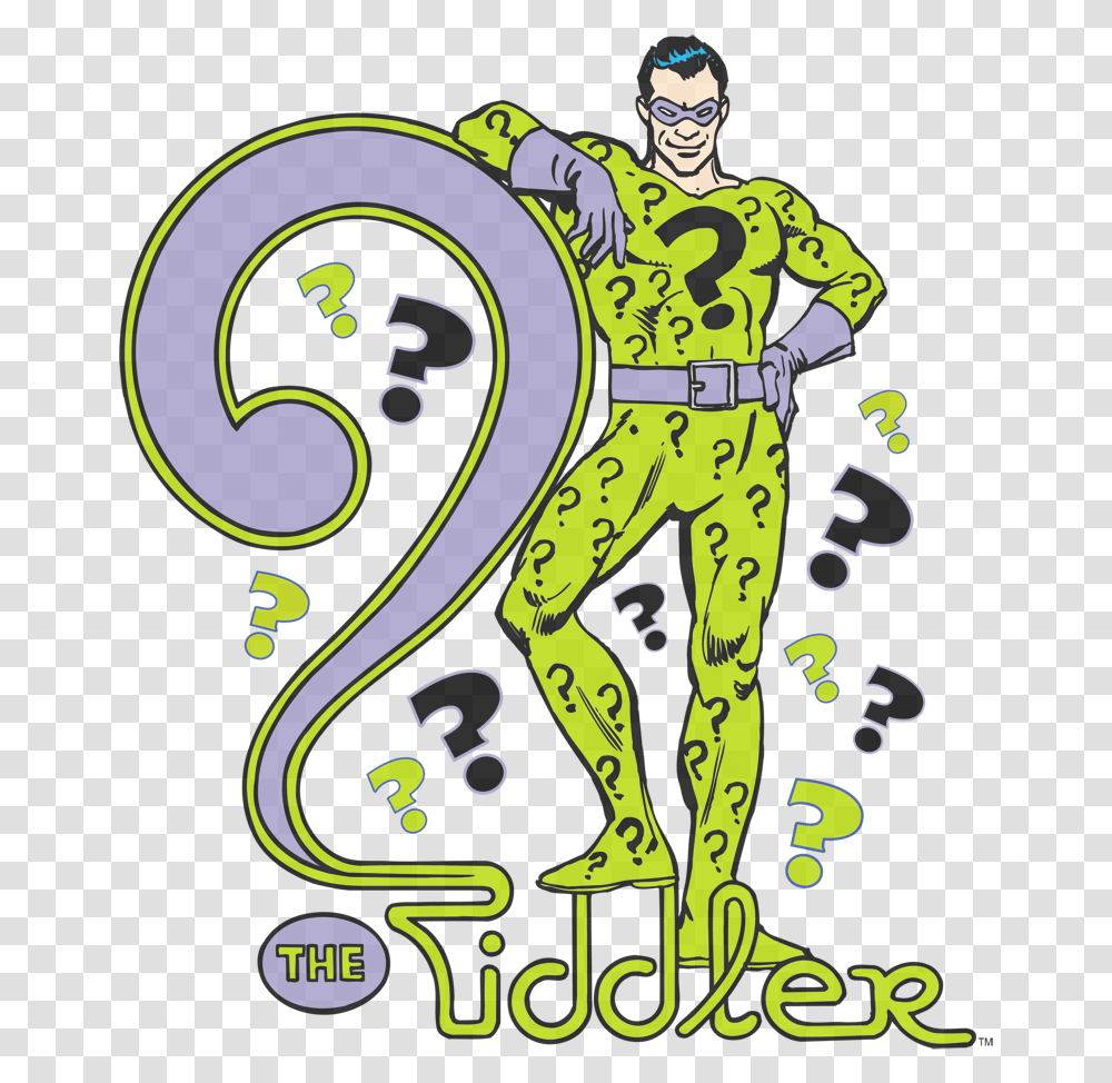 Riddler And Logo Green By Batman, Label Transparent Png