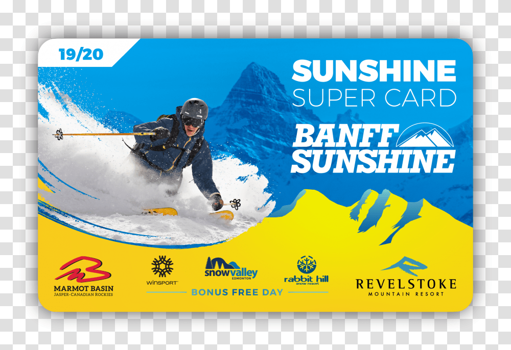 Ride More With Your Sunshine Super Card Hero Sunshine Village Super Card, Nature, Outdoors, Person, Snow Transparent Png