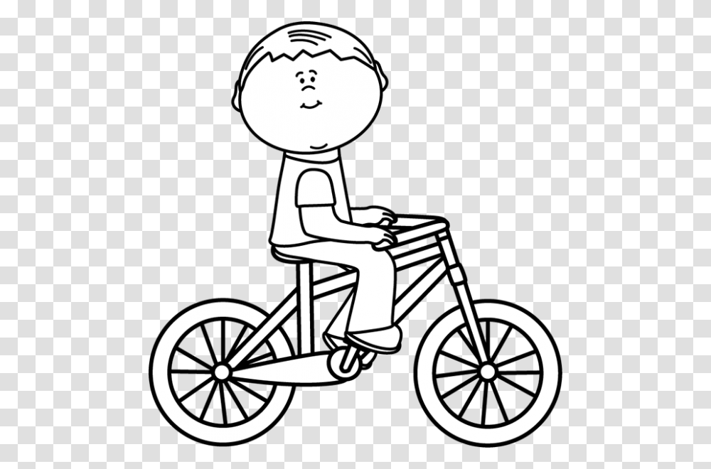 Riding Bicycle Clipart Black And White Nice Clip Art, Vehicle, Transportation, Tricycle, Lawn Mower Transparent Png