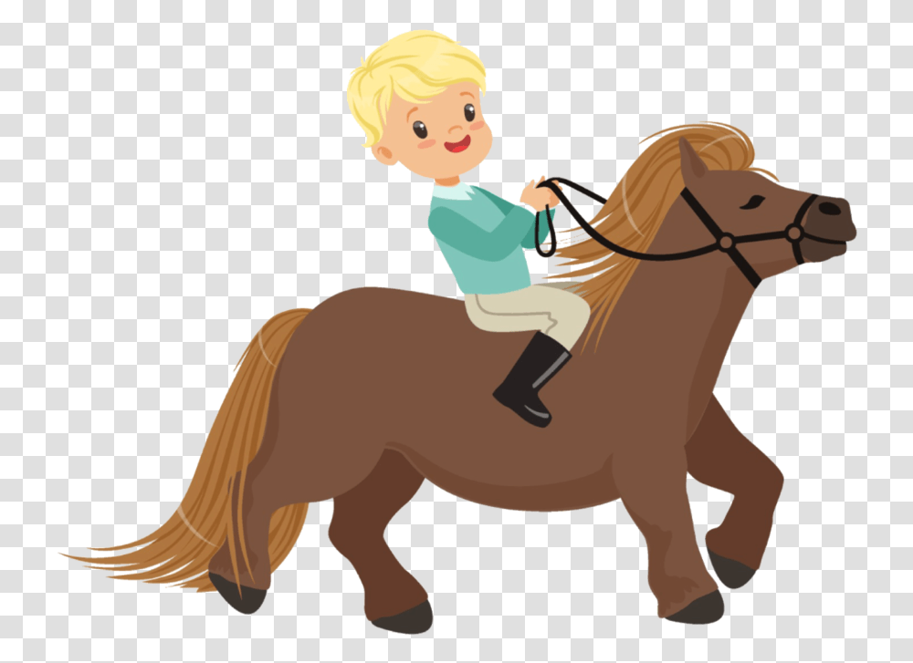 Riding Horse Cartoon, Person, Sitting, Mammal, Animal Transparent Png