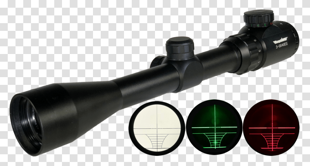 Rifle Scope 3 9x40mm With Illuminated Reticle Reticle, Machine, Weapon, Gun, Light Transparent Png