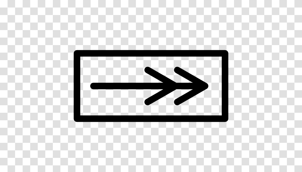 Right Arrow In A Rectangle Outline, Sign, Road Sign Transparent Png
