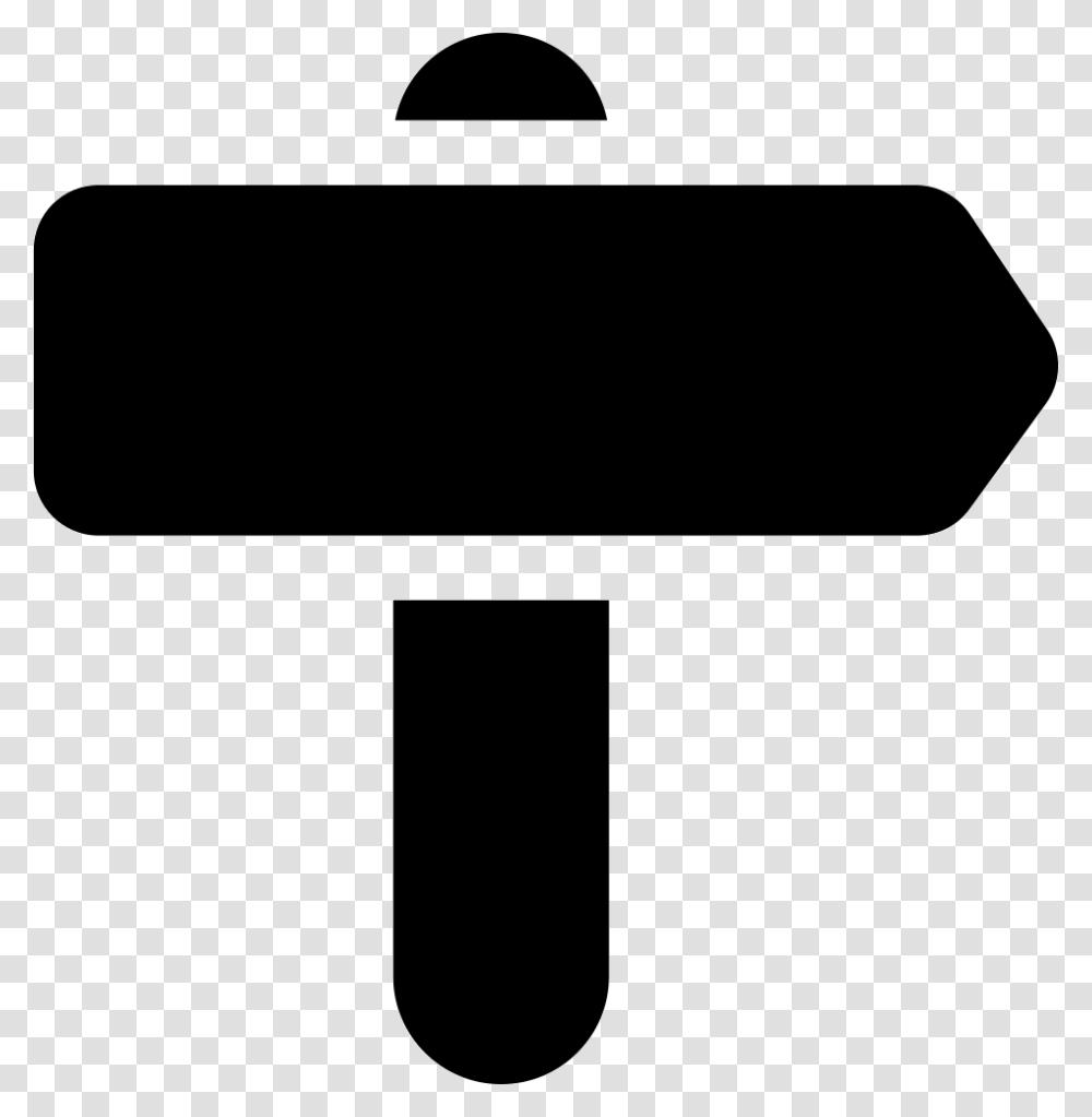 Right Arrow Signal On A Pole Sign, Tool, Hammer Transparent Png