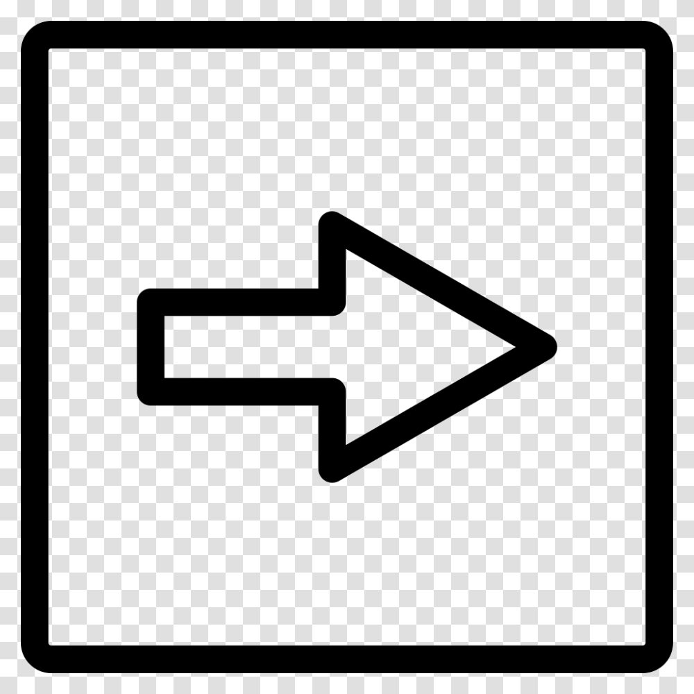 Right Arrow Square Button Outline Icon Free Download, Sign, Road Sign Transparent Png
