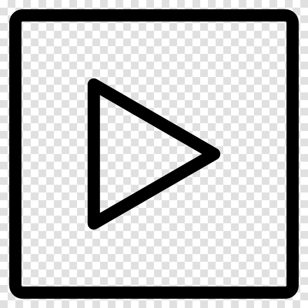 Right Arrow Triangle In Square Button Outline Icon Free, Label, Sticker Transparent Png