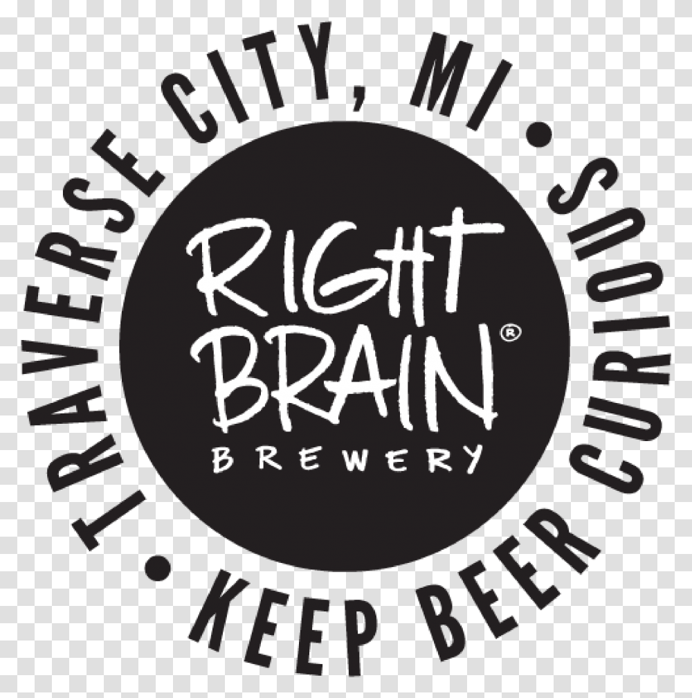 Right Brain Logo Right Brain Brewery Logo, Text, Label, Calligraphy, Handwriting Transparent Png