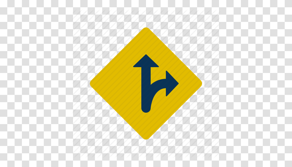 Right Road Sign Straight Turn Icon Transparent Png