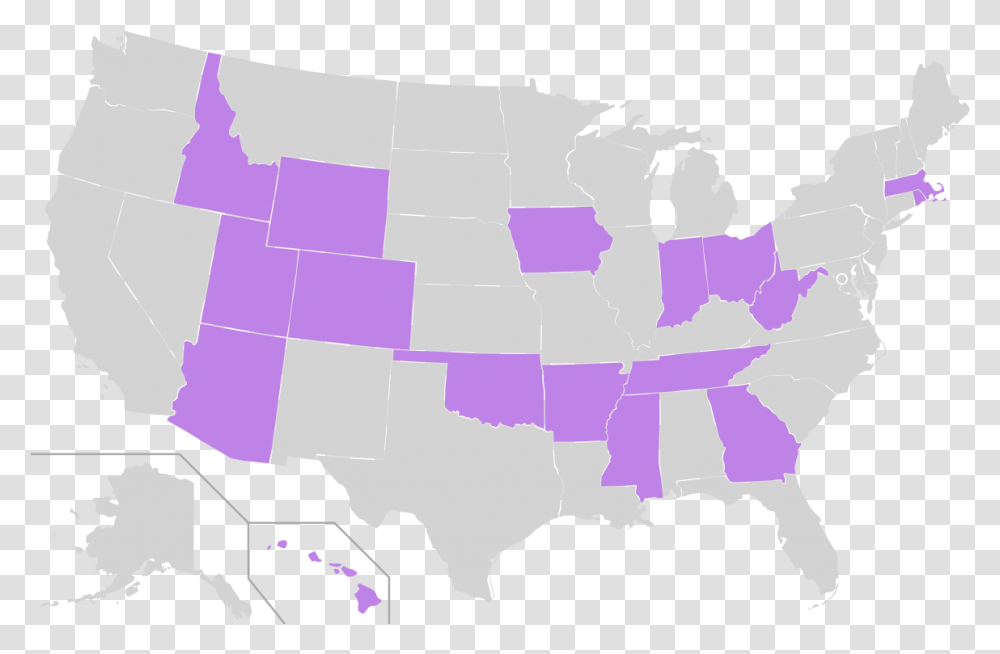 Right To Work States 2019 Map, Diagram, Plot, Atlas, Pillow Transparent Png