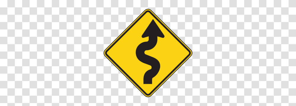 Right Winding Road Clip Art, Road Sign Transparent Png