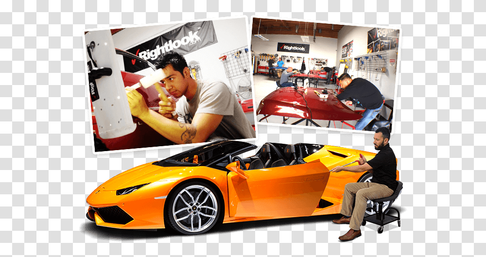 Rightlook Paintless Dent Repair Training And Equipment Lamborghini Murcilago, Person, Sports Car, Vehicle, Transportation Transparent Png