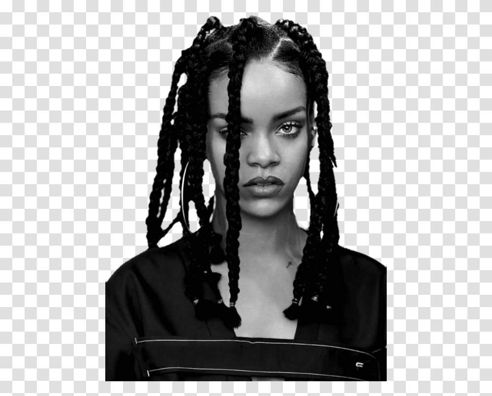 Rihanna Box Braids Download, Face, Person, Human, Female Transparent Png