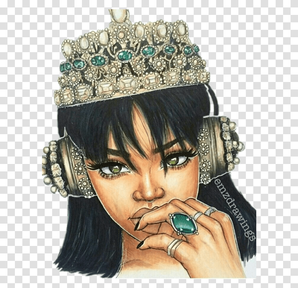 Rihanna Crown Drawing Rihanna Drawings, Jewelry, Accessories, Accessory, Person Transparent Png
