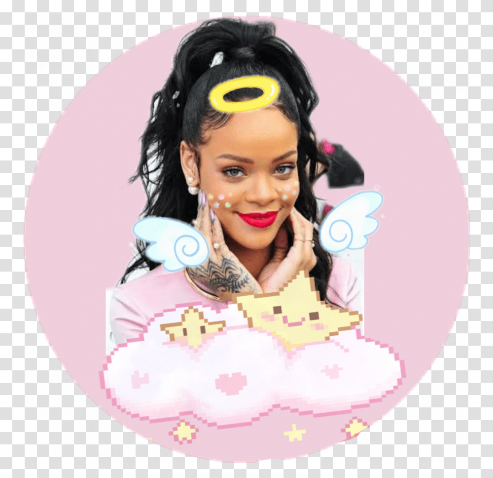 Rihanna Pink Dress Red Lipstick, Face, Person, Birthday Cake, Performer Transparent Png