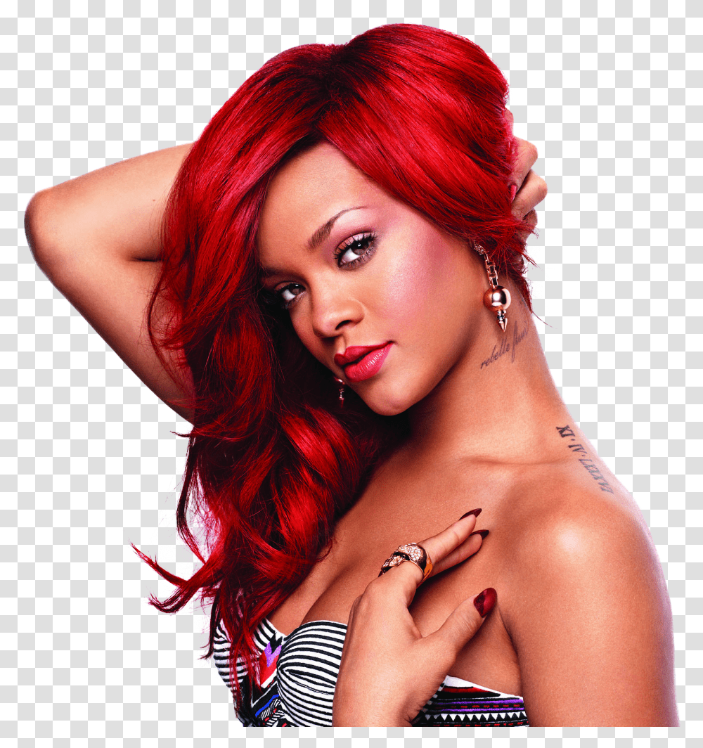 Rihanna Red Hair, Skin, Person, Female Transparent Png