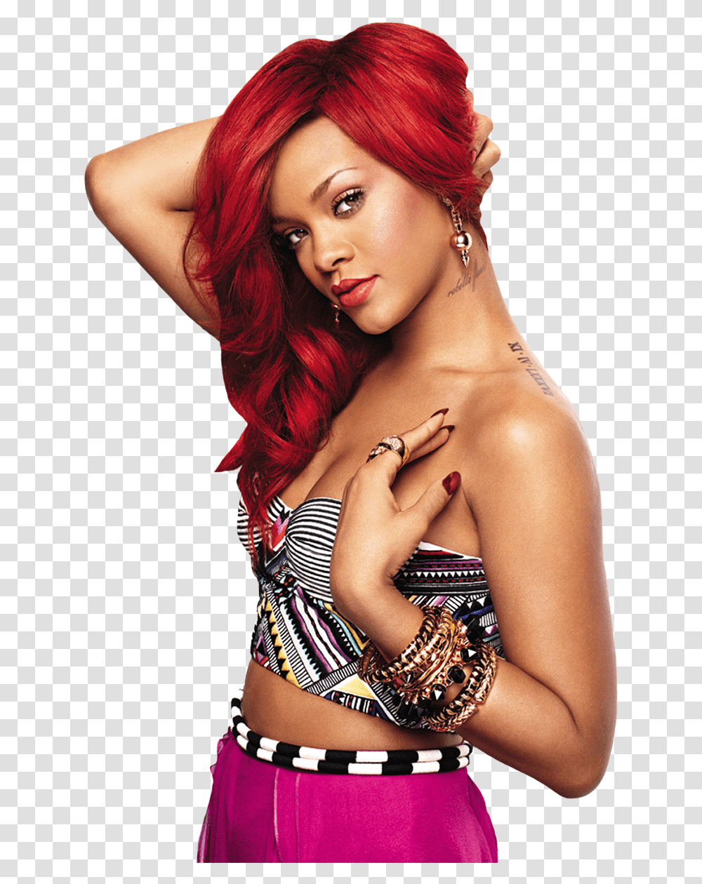 Rihanna Sexy Red Hair, Skin, Person, Swimwear Transparent Png