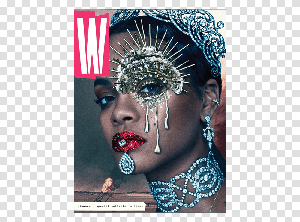 Rihanna W Magazine Cover, Face, Person, Human, Crowd Transparent Png