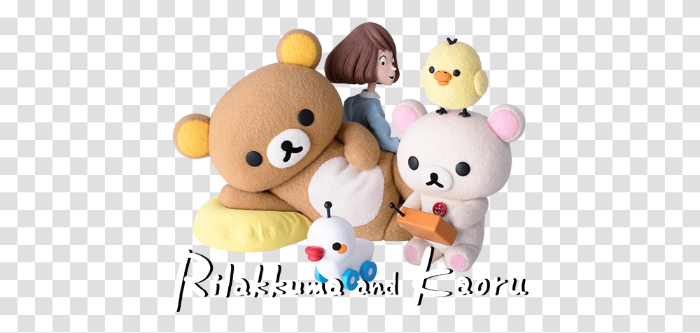 Rilakkuma And Kaoru Netflix Show Rilakkuma And Kaoru Plush, Toy, Doll, Text, Cushion Transparent Png