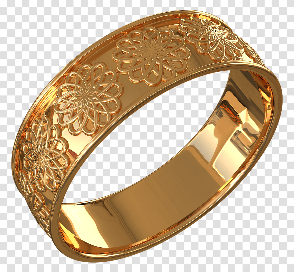 Ring With Ornament Ornament Background Bangle, Gold, Accessories, Accessory, Jewelry Transparent Png