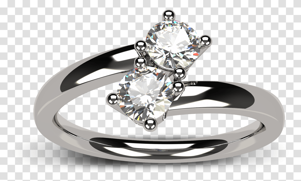 Ring With Two Stones Download Engagement Ring, Accessories, Accessory, Diamond, Gemstone Transparent Png