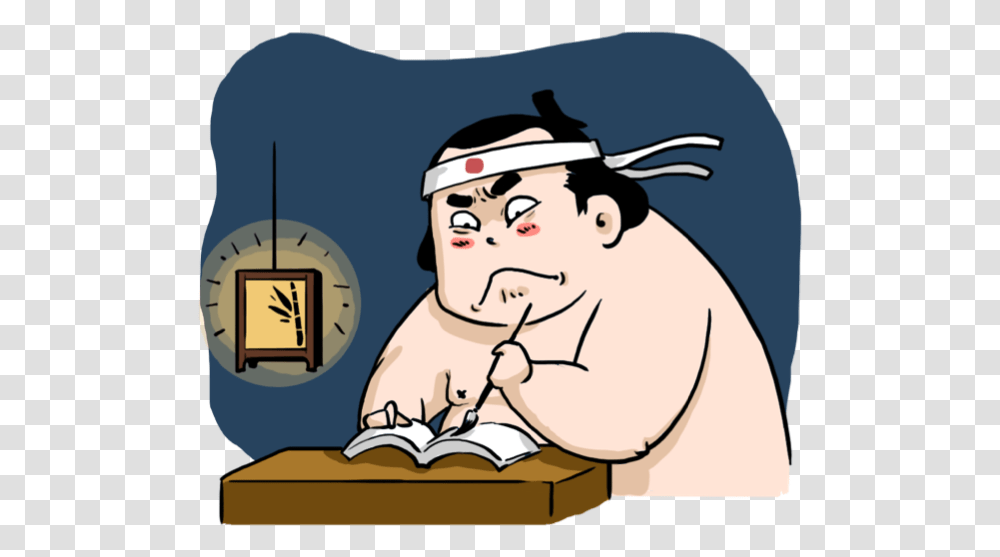 Ringo The Sumo Wrestler Stickers Messages Sticker 11 Cartoon, Person, Reading, Outdoors Transparent Png