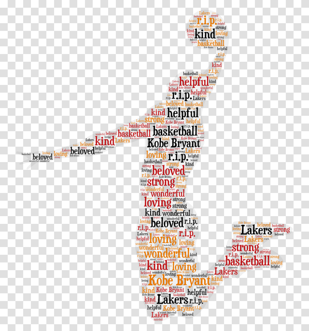 Rip Kobe Bryant Wordartcom Orange, Plot, Text, Metropolis, City Transparent Png