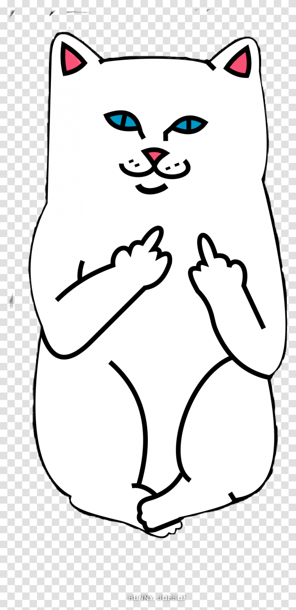 Ripndip Rip N Dip Cat Bunny Joeson Stencil Hand Scale Transparent Png Pngset Com