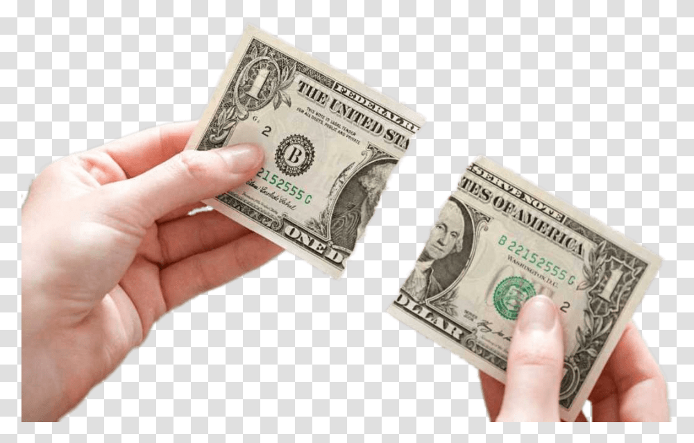 Ripped Dollar Bill, Person, Human, Money, Passport Transparent Png