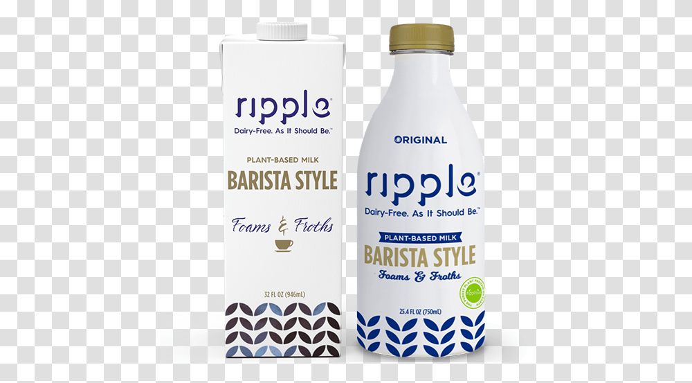 Ripple Foods Nutritious Pea Milk Ripple Barista Blend, Bottle, Shampoo, Beverage, Drink Transparent Png
