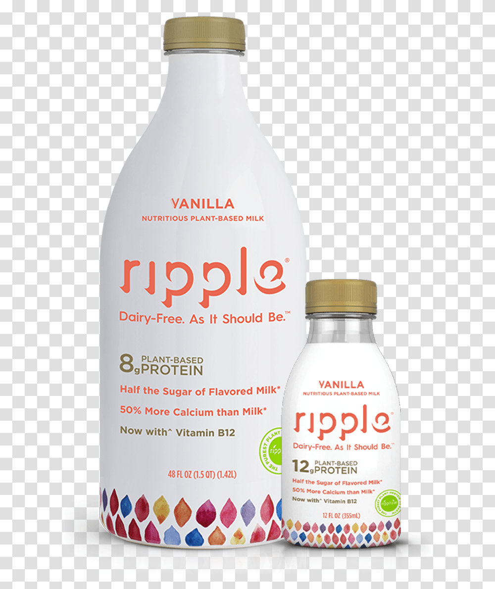Ripple Vanilla Pea Milk, Bottle, Label, Lotion Transparent Png
