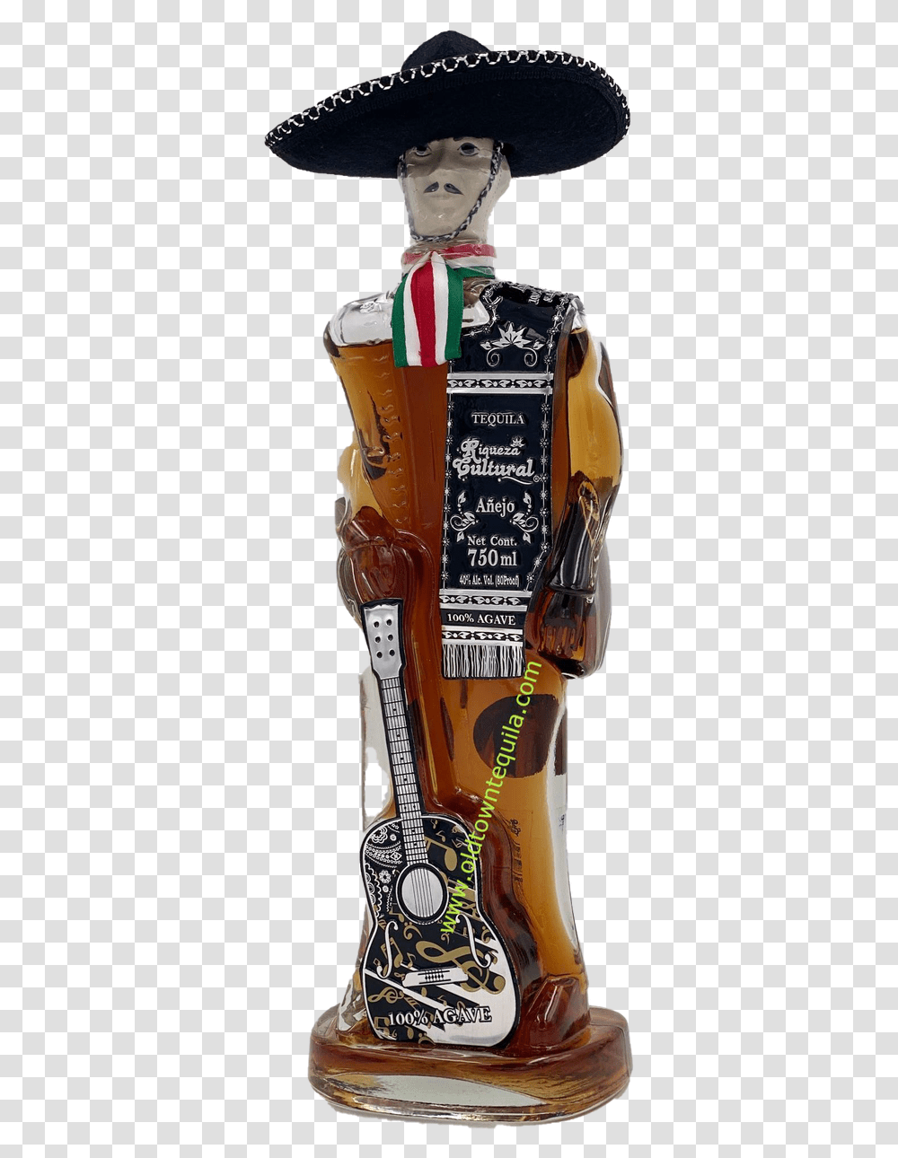 Riqueza Cultural Glass Charro Anejo Tequila Figurine, Clothing, Hat, Person, Leisure Activities Transparent Png
