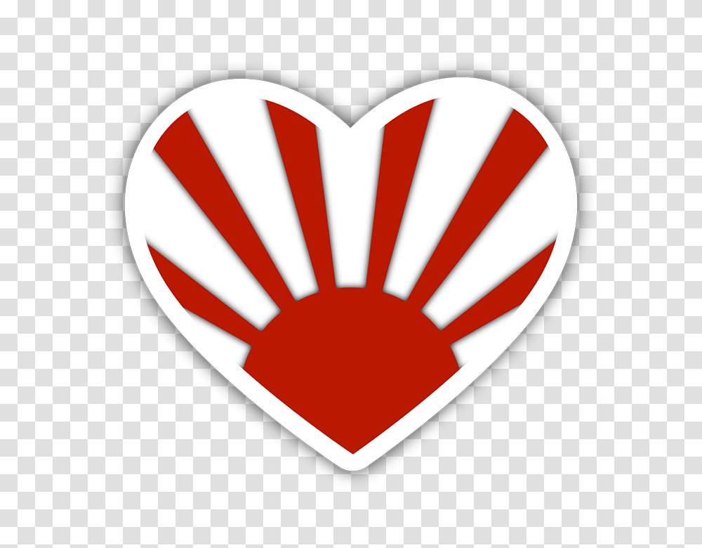 Rising Sun Red Heart Sticker, Dynamite, Bomb, Weapon, Weaponry Transparent Png