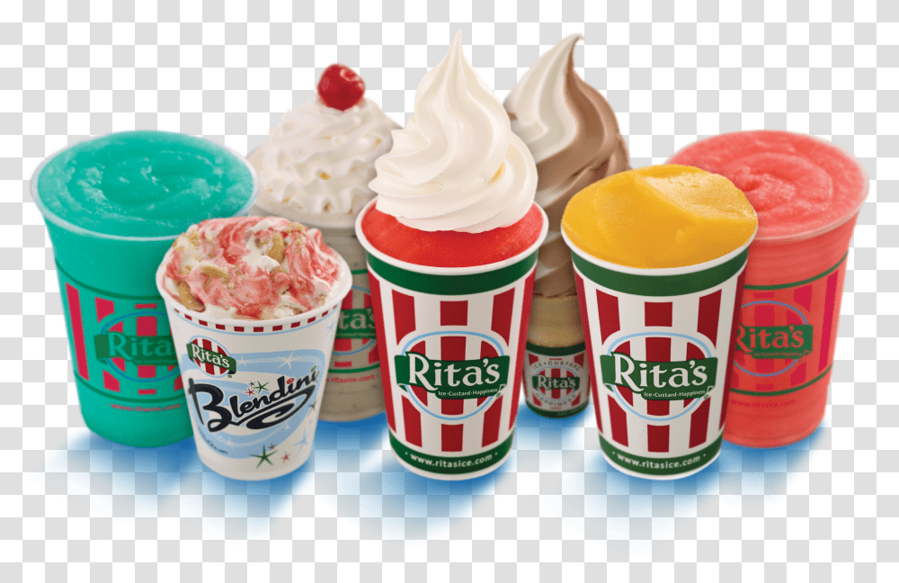 Ritas Italian Ice, Ice Cream, Dessert, Food, Creme Transparent Png