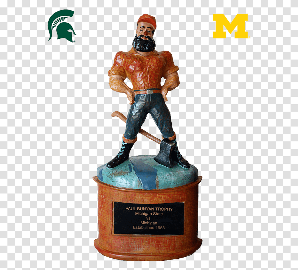 Rivalry Trophies Paul Bunyan, Person, Human, Trophy, Figurine Transparent Png