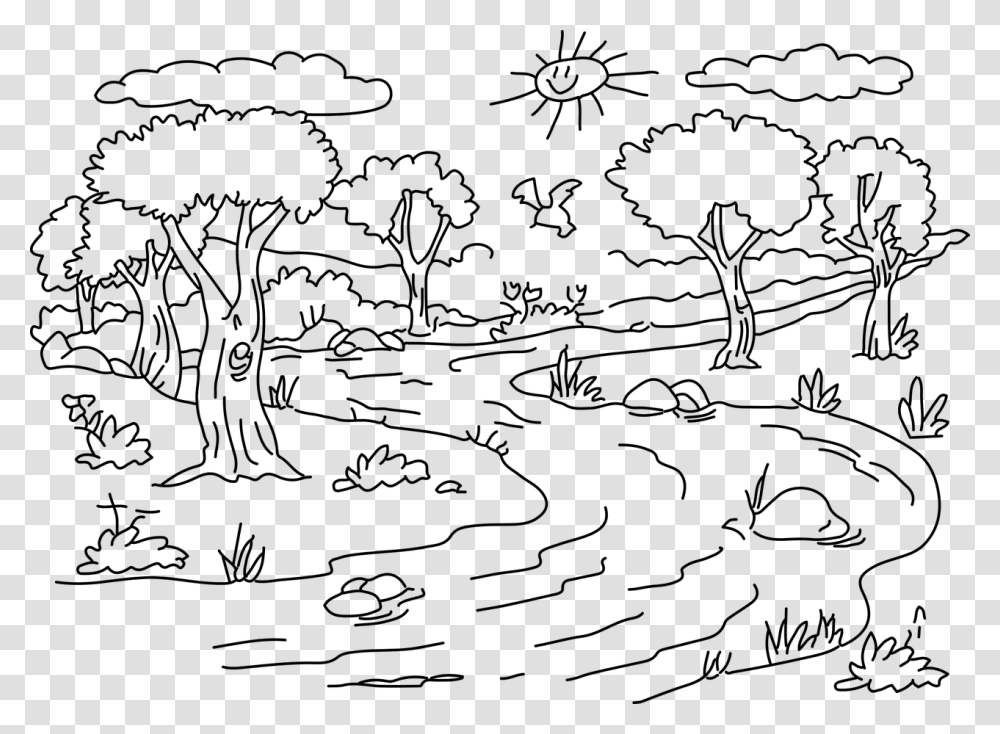 River Cleansed Trees Free Photo Nature Clipart For Coloring, Gray, World Of Warcraft Transparent Png