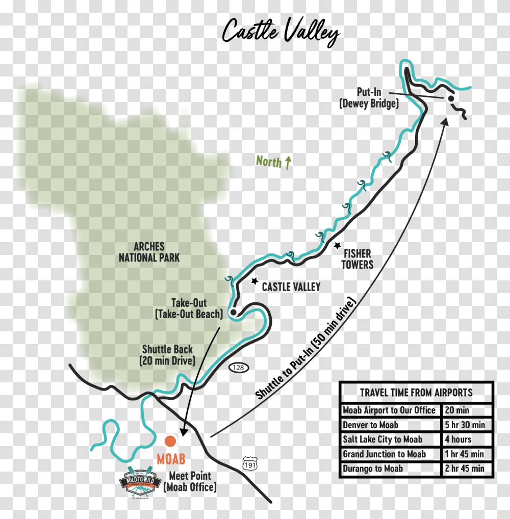 River Rafting Map Of Castle Valley On Colorado River Map, Plot, Vegetation, Diagram, Nature Transparent Png