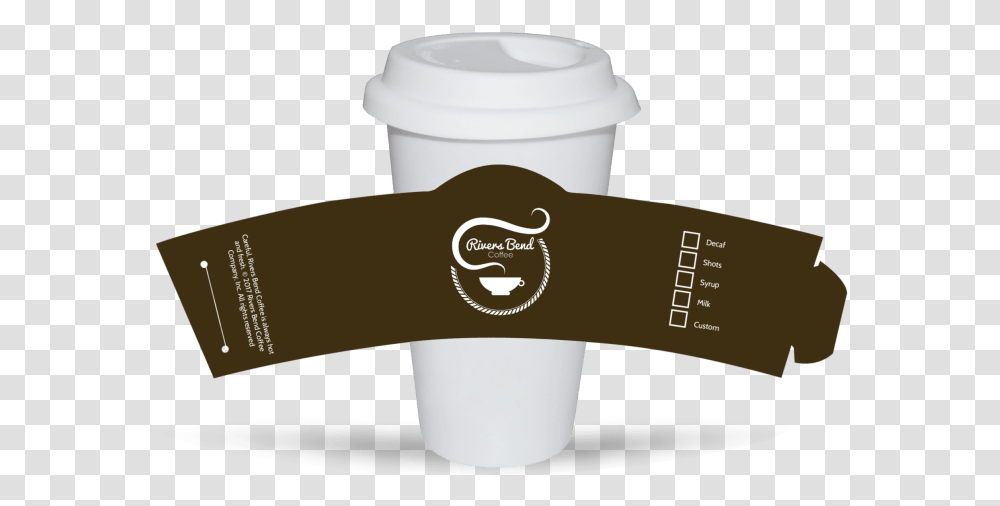 Rivers Bend Coffee Cup Sleeve Template Preview Cup Sleeve Template Psd, Plot, Business Card, Paper Transparent Png