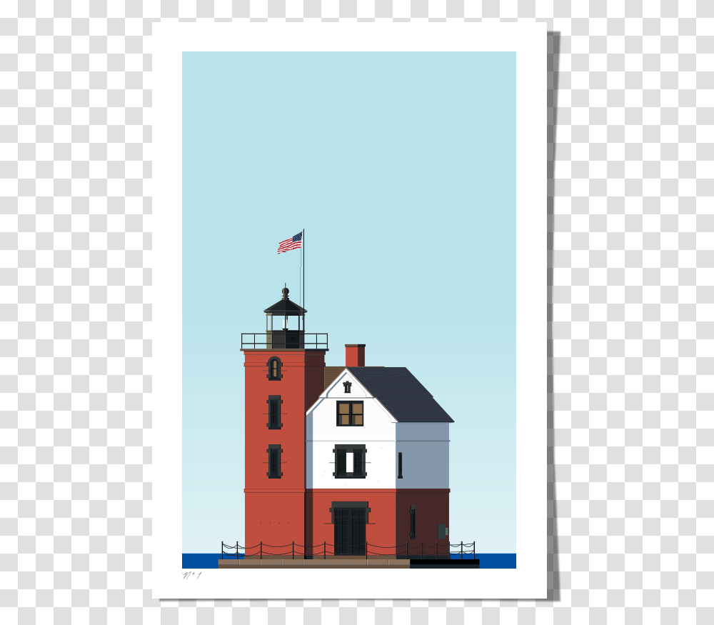 Rkr Print Roundislandlighthouse Round Island Light, Architecture, Building, Tower, Beacon Transparent Png