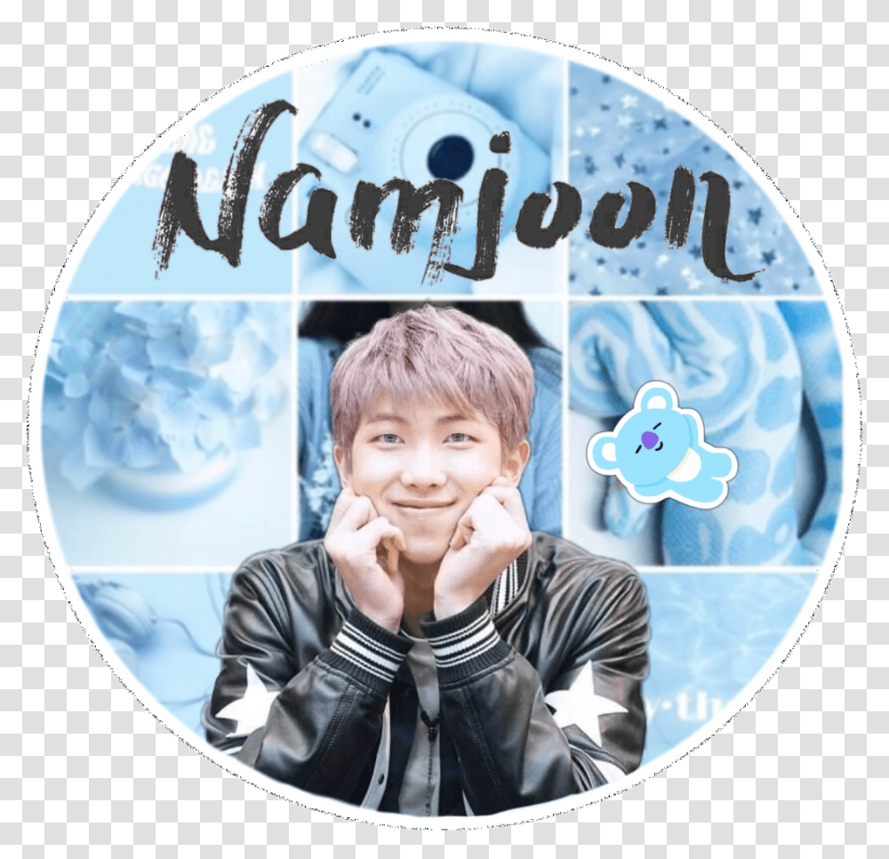 Rm Namjoon Bts Blue Collage Tumblr Edit Aesthetics Aquarius Mood Board, Disk, Person, Human, Dvd Transparent Png