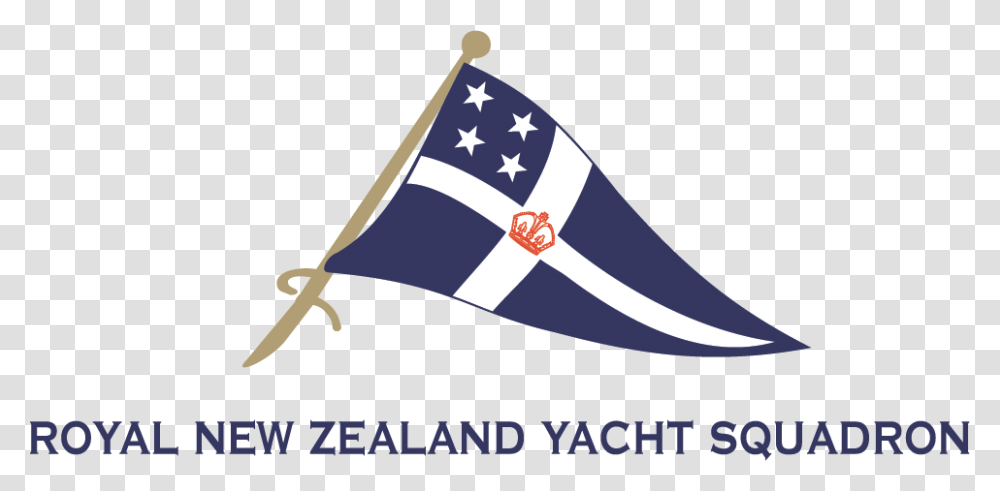Rnzys Primary Logo Master White Behind Burgee Royal New Zealand Yacht Squadron Logo, Flag, American Flag Transparent Png