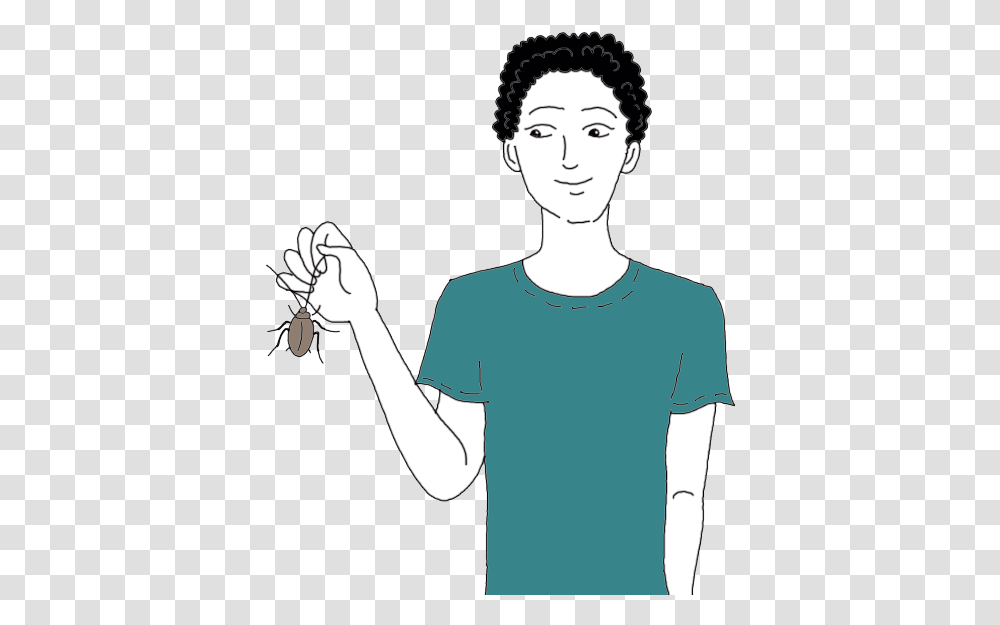 Roach Cockroach Cockroach With Black Hair, Person, Sleeve, Axe Transparent Png