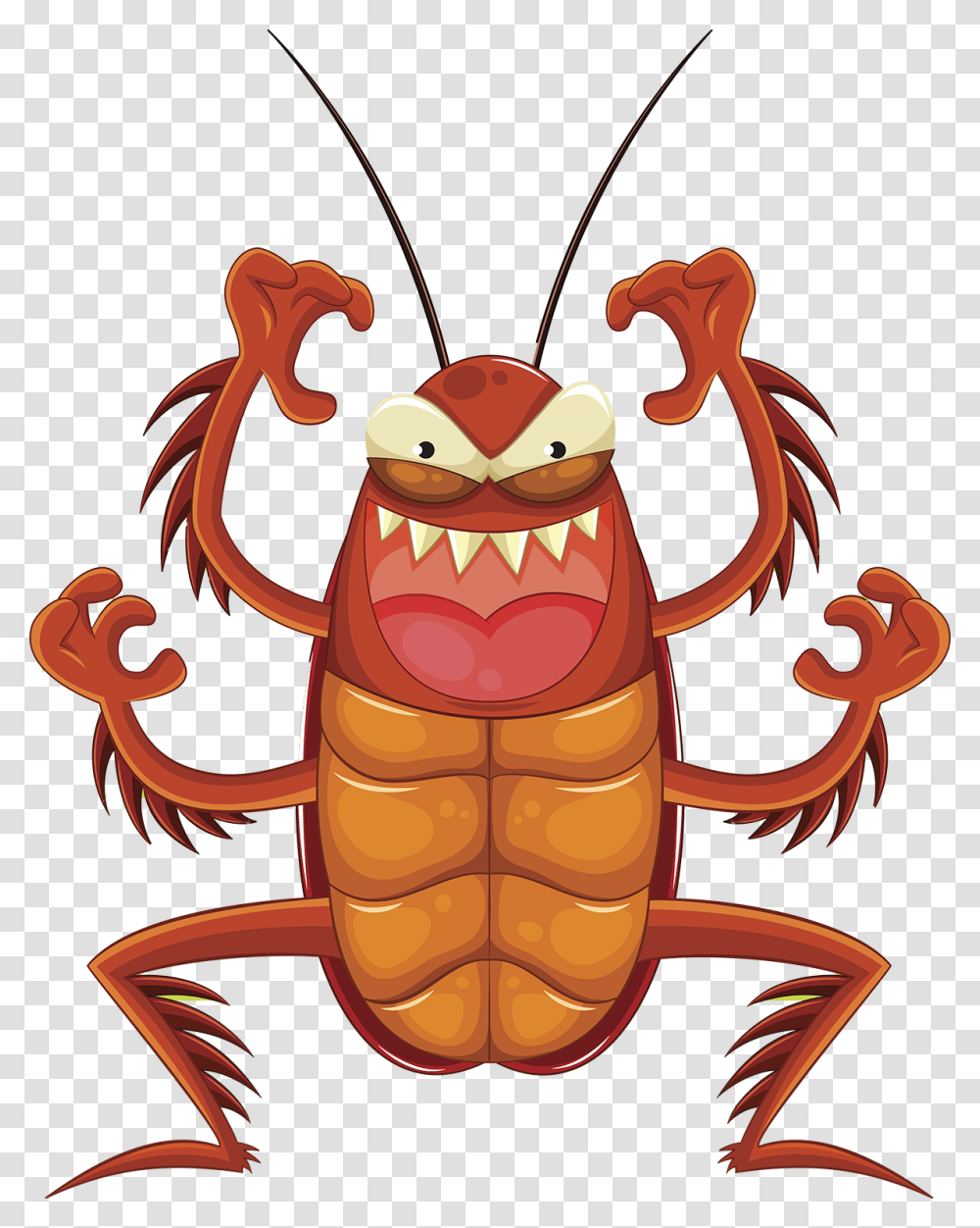 Roaches Scary Insect Clipart, Animal, Invertebrate, Crawdad, Seafood Transparent Png