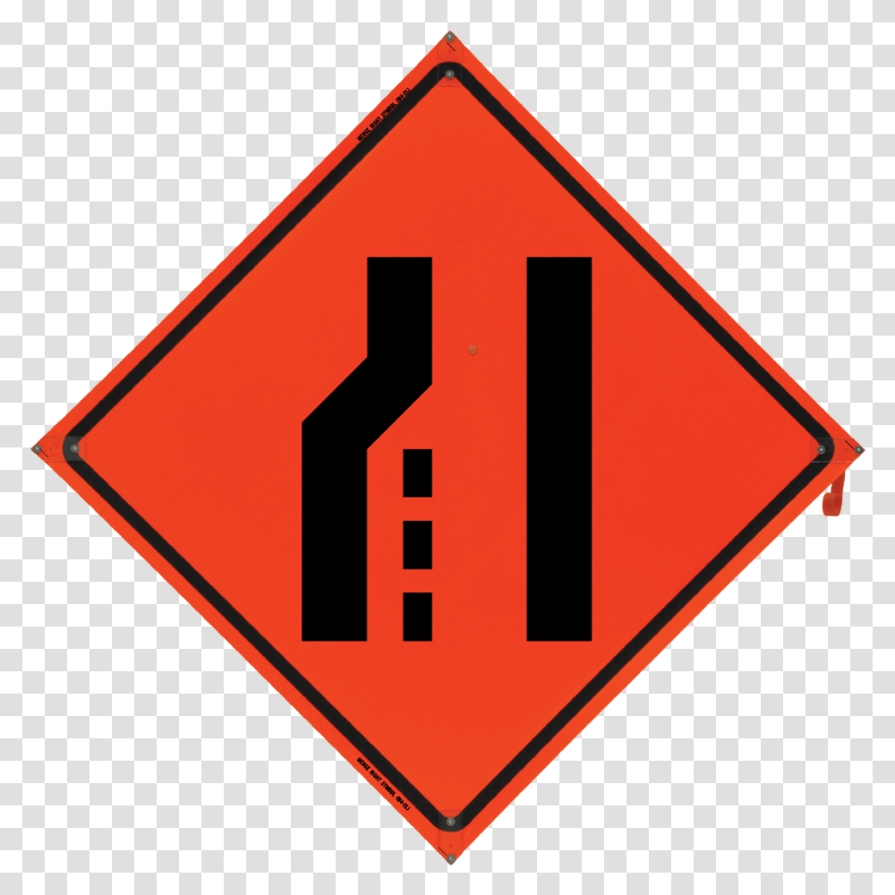 Road Closed Vinyl Nf Orange Co Left Lane End Sign, Road Sign, Stopsign Transparent Png