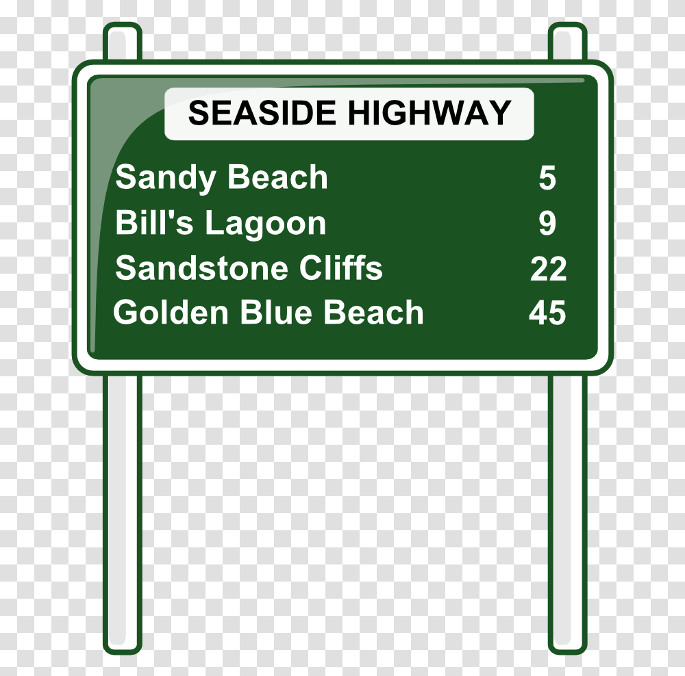 Road Distances Sign Highway Signs Clip Art, Road Sign Transparent Png
